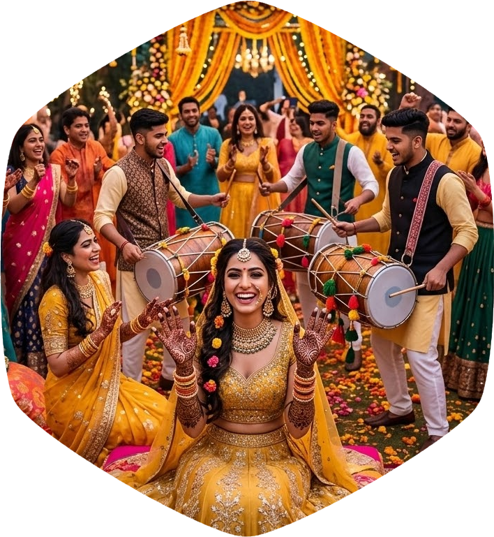 Mehendi Ceremony Dhol Wala in Jaipur Delhi NCR